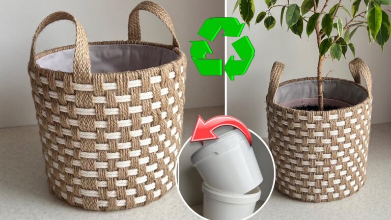 Une idée toute simple pour transformer vos bouteilles en plastique en un panier déco…