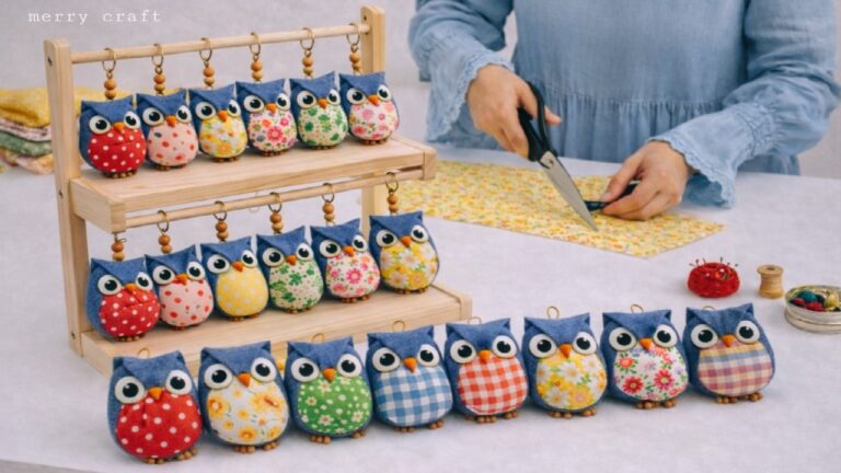 Créez 5 peluches hiboux adorables avec vos chutes de tissu en un rien de temps !