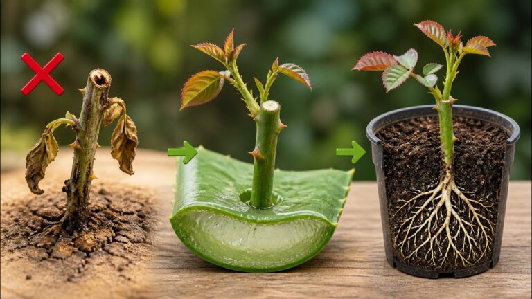 Réussir à faire pousser des roses en 7 jours avec un morceau d&rsquo;aloe vera !
