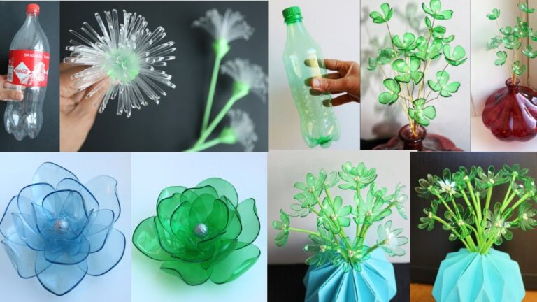 4 Fleurs en Bouteilles Plastiques : L&rsquo;Art du Recyclage Créatif