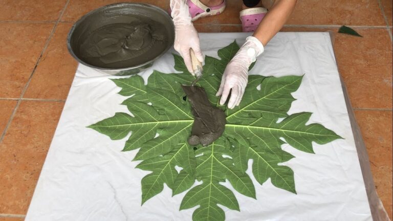 7 idées créatives de pots de fleurs en ciment à réaliser avec des feuilles !