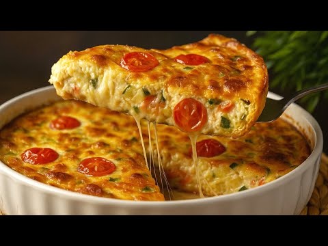 Omelette au four aux courgettes et tomates cerises 🍳 Facile, légère et sans poêle !