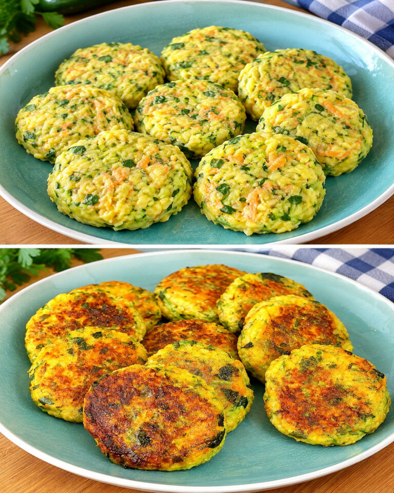Râpez simplement 3 pommes de terre et 3 courgettes, ajoutez 2 œufs. Délicieux, pas cher et facile.
