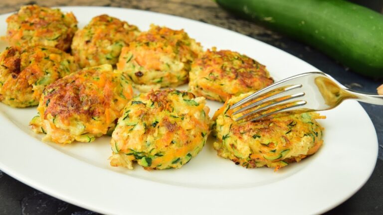 Une carotte et une courgette, sans farine. Recette de galettes de courgettes